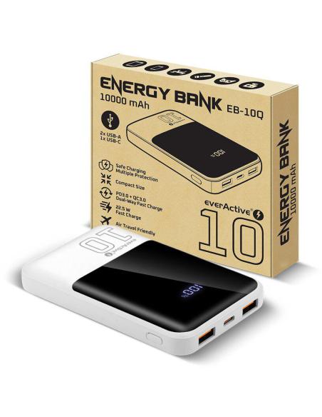 Powerbank everActive Energy Bank EB-10Q 10000 mAh 22,5 W 2x USB-A USB-C biały