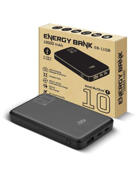 Powerbank everActive Energy Bank EB-11QB 10000 mAh 22,5 W 2x USB-A USB-C czarny
