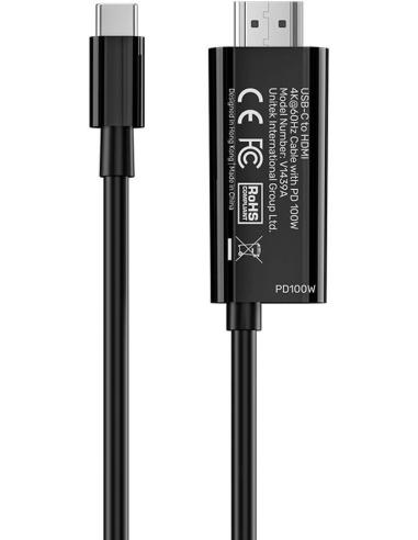 Unitek Kabel USB-C do HDMI 4K@60Hz z portem USB-C PD 100W