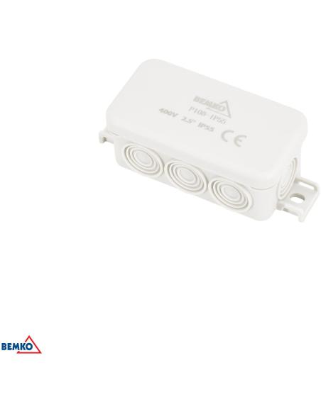 PUSZKA INSTALACYJNA NATYNKOWA 85x45x37MM IP55 8P JASNOSZARA E04-PI08-IP55