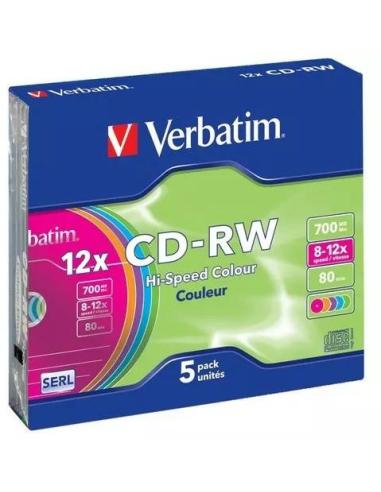 Płyty CD-RW Verbatim Colour SL (5szt)