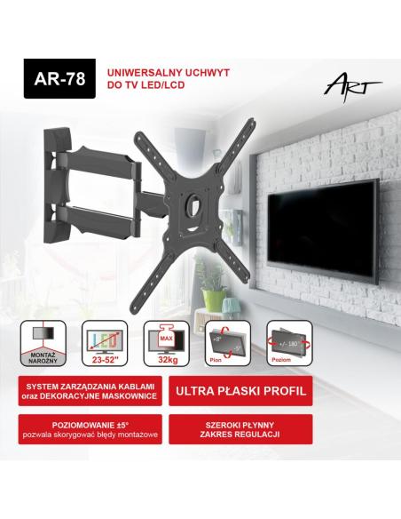 UCHWYT DO TV LED/LCD 23-52" 32KG AR-78 ART reg. pion/poziom 50cm