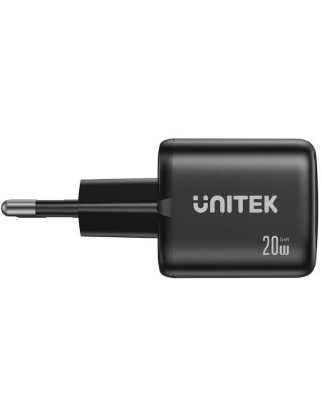 Ładowarka sieciowa Unitek GaN 20W, USB-C, USB-A, PD 3.0, czarna