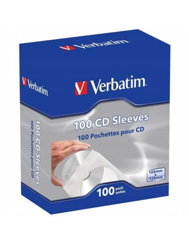 Koperty na CD/DVD Verbatim biały, z okienkiem, (100szt)