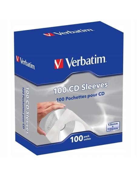 Koperty na CD/DVD Verbatim biały, z okienkiem, (100szt)