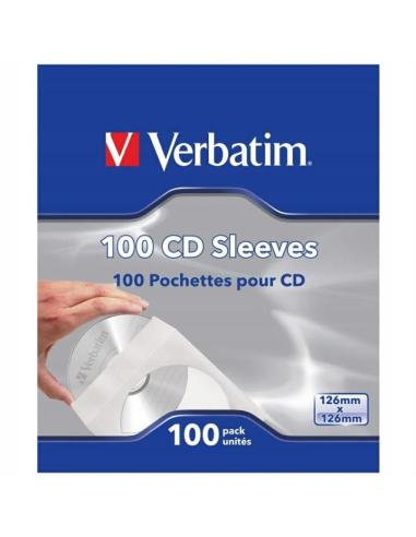 Koperty na CD/DVD Verbatim biały, z okienkiem, (100szt)