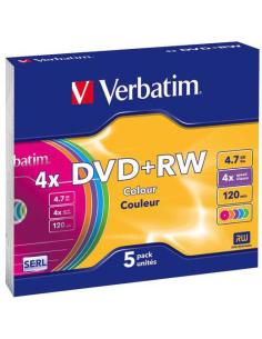 Płyty DVD+RW Verbatim Slim Color (5szt)