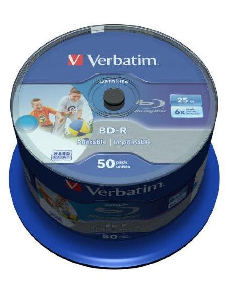 Płyty Blu-Ray Verbatim BD-R SL Printable 25GB Cake (50szt.)