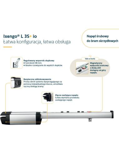 Zestaw Somfy Ixengo L 3S+ IO Comfort Pack do 8m bram dwuskrzydłowych