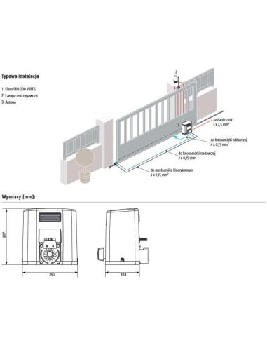 Zestaw Somfy Elixo 3S+ M IO Comfort Pack do 600kg bram przesuwnych