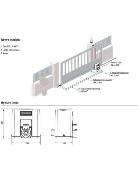 Zestaw Somfy Elixo 3S+ M IO Standard Pack do 600kg bram przesuwnych