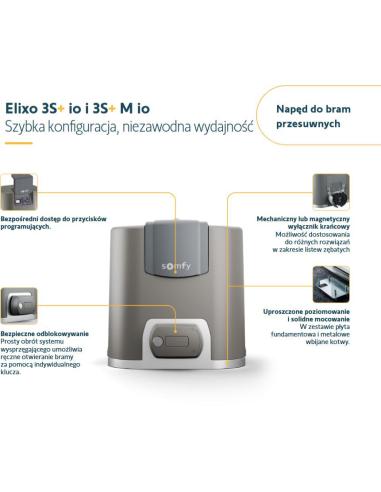 Zestaw Somfy Elixo 3S+ IO Comfort Pack do 600kg bram przesuwnych