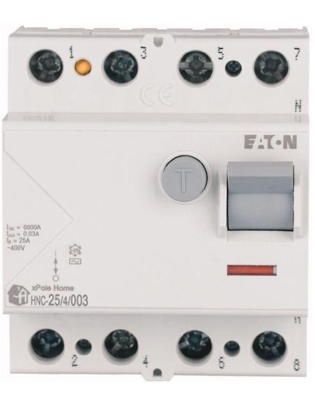 EATON WYŁĄCZNIK RÓŻNICOWOPRĄDOWY 25A 4P 4M 30MA AC 6KA