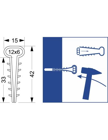 Uchwyt szybkiego montażu - płaski USMP-3 Elektro-Plast Opatówek 600szt BOX 16.23