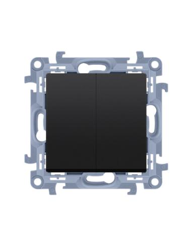KONTAKT SIMON 10 MODUŁ CZARNY MAT PRZYCISK 2X 2Z ZACISKI ŚRUBOWE 10AX 250V