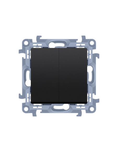 KONTAKT SIMON 10 MODUŁ CZARNY MAT PRZYCISK 2X 2Z ZACISKI ŚRUBOWE 10AX 250V