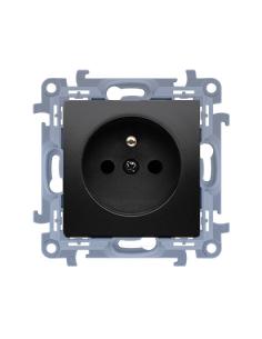 KONTAKT SIMON 10 MODUŁ CZARNY MAT GNIAZDO 1X Z/U Z PRZESŁONAMI SZYBKOZŁĄCZA 16A 250V