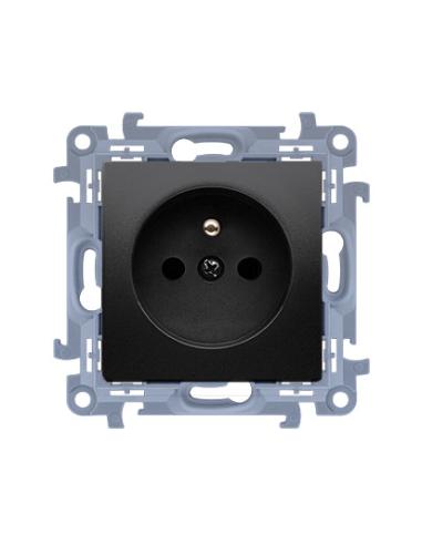 KONTAKT SIMON 10 MODUŁ CZARNY MAT GNIAZDO 1X Z/U Z PRZESŁONAMI SZYBKOZŁĄCZA 16A 250V