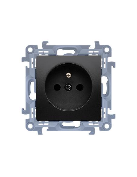 KONTAKT SIMON 10 MODUŁ CZARNY MAT GNIAZDO 1X Z/U Z PRZESŁONAMI SZYBKOZŁĄCZA 16A 250V