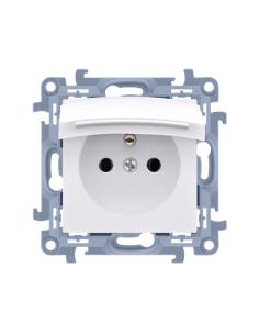 KONTAKT SIMON 10 MODUŁ BIAŁY GNIAZDO 1X Z/U Z KLAPKĄ IP44 ZACISKI ŚRUBOWE 16A 250V