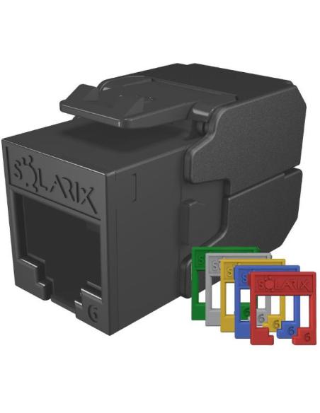 Moduł Keystone beznarzędziowy samozaciskowy SOLARIX Cat.6 UTP RJ45 RAL czarny