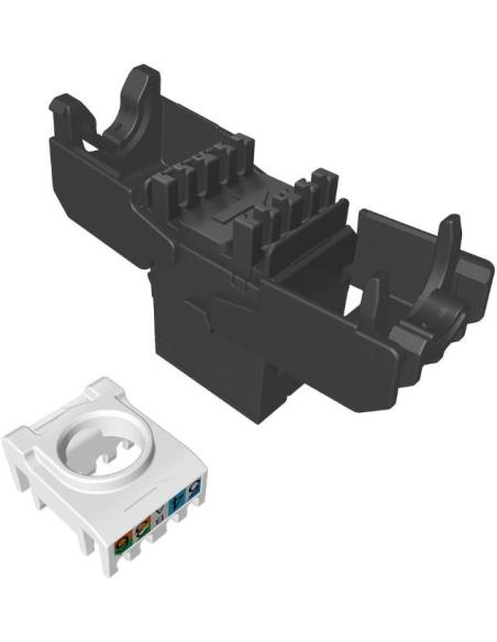 Moduł Keystone beznarzędziowy samozaciskowy SOLARIX Cat.6 UTP RJ45 RAL czarny