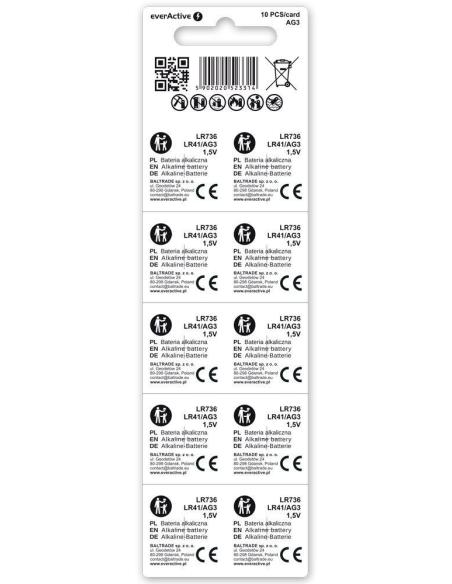 Bateria AG3 / G3 / LR736 / LR41 everActive 1,5V (blister 10 szt.)