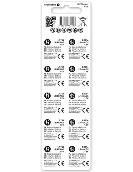 Bateria AG5 / G5 / LR48 / LR754 everActive 1,5V (blister 10 szt.)