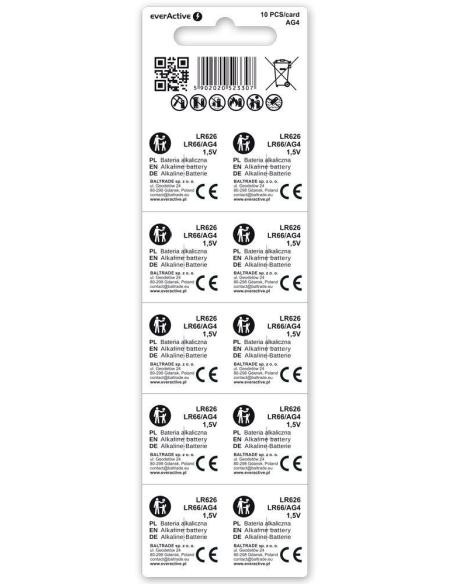 Bateria AG4 / G4 / LR66 / LR626 everActive 1,5V (blister 10 szt.)