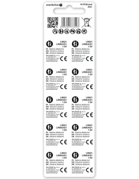 Bateria AG1 / G1 / LR60 / LR621 everActive 1,5V (blister 10 szt.)