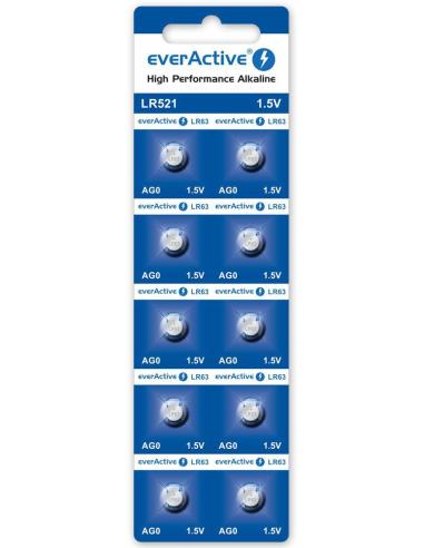 Bateria AG0 / G0 / LR63 / LR521 everActive 1,5V (blister 10 szt.)