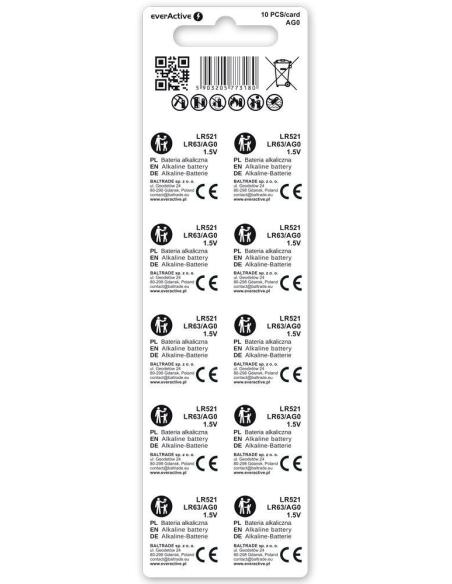Bateria AG0 / G0 / LR63 / LR521 everActive 1,5V (blister 10 szt.)