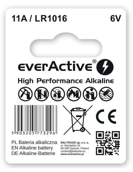 Bateria 11A / LR1016 / MN11 everActive 6V (blister 1 szt.)