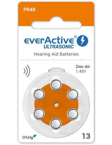 Bateria do aparatu słuchowego everActive ULTRASONIC 13 / PR48 (blister 6 szt.)
