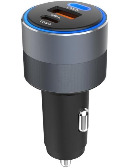 ŁADOWARKA SAMOCHODOWA Forcell F-Energy 65 W 2x USB-C 1x USB-A PD 3.0 QC 4.0 SZARA