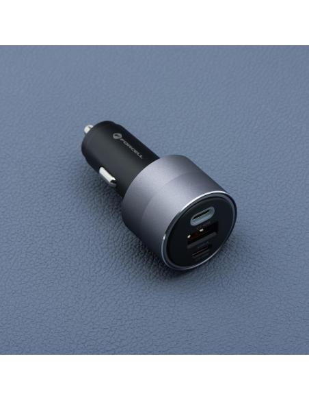 ŁADOWARKA SAMOCHODOWA Forcell F-Energy 65 W 2x USB-C 1x USB-A PD 3.0 QC 4.0 SZARA