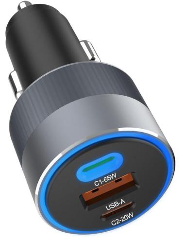 ŁADOWARKA SAMOCHODOWA Forcell F-Energy Alu 85 W 2x USB-C 1x USB-A PD 3.0 QC 4.0 SZARA