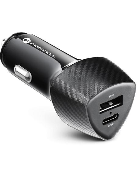 ŁADOWARKA SAMOCHODOWA Forcell Carbon CC50-1A1C 38 W 1x USB-C 1x USB-A PD 3.0 QC 3.0 CZARNA