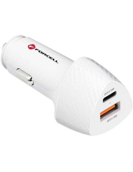 ŁADOWARKA SAMOCHODOWA Forcell Carbon CC50-1A1C 38 W 1x USB-C 1x USB-A PD 3.0 QC 3.0 BIAŁA