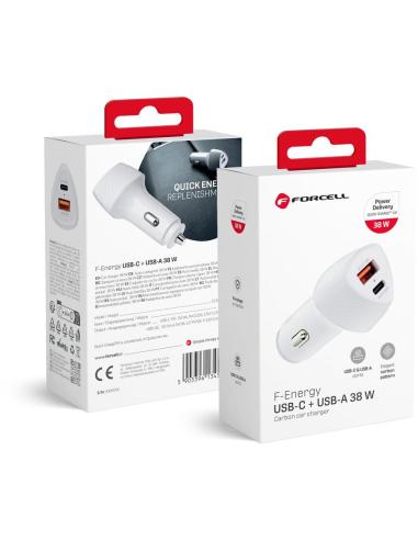 ŁADOWARKA SAMOCHODOWA Forcell Carbon CC50-1A1C 38 W 1x USB-C 1x USB-A PD 3.0 QC 3.0 BIAŁA