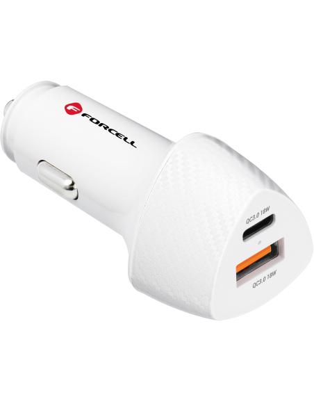 ŁADOWARKA SAMOCHODOWA Forcell Carbon CC50-1A1C 38 W 1x USB-C 1x USB-A PD 3.0 QC 3.0 BIAŁA