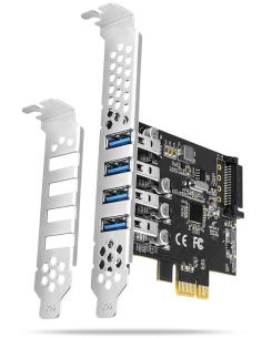 Kontroler Axagon PCEU-43RS PCIe 4x port USB 3.2 GEN 1, UASP, chipset Renesas, 15-pin SATA