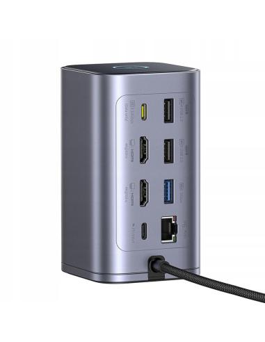 Stacja dokująca HUB Baseus NU1 Air Spacemate 12w1 USB-C / 2x HDMI 2x USB-C 2x USB-A RJ45 SD microSD