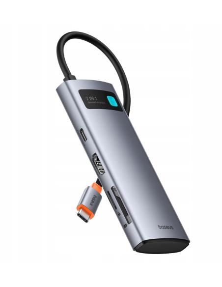 HUB USB-C Baseus Metal Gleam 7w1 USB-C / HDMI 4K 60 Hz 2x USB-A 1x USB-C PD 100 W SD microSD