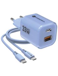 ŁADOWARKA SIECIOWA Forcell F-Energy GaN III VT-41 33 W 1x USB-C 1x USB-A PD 3.0 QC 4.0 NIEBIESKA