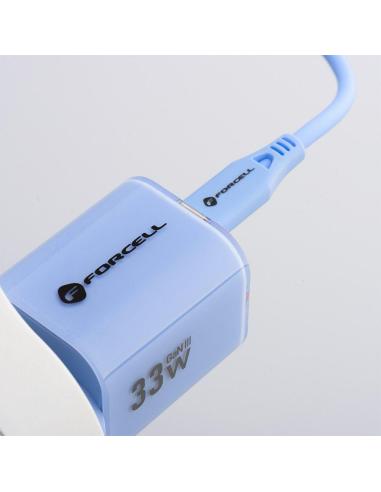 ŁADOWARKA SIECIOWA Forcell F-Energy GaN III VT-41 33 W 1x USB-C 1x USB-A PD 3.0 QC 4.0 NIEBIESKA