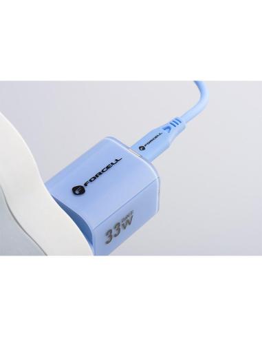 ŁADOWARKA SIECIOWA Forcell F-Energy GaN III VT-41 33 W 1x USB-C 1x USB-A PD 3.0 QC 4.0 NIEBIESKA