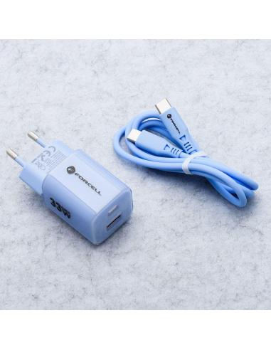 ŁADOWARKA SIECIOWA Forcell F-Energy GaN III VT-41 33 W 1x USB-C 1x USB-A PD 3.0 QC 4.0 NIEBIESKA