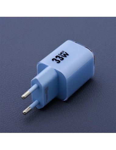 ŁADOWARKA SIECIOWA Forcell F-Energy GaN III VT-41 33 W 1x USB-C 1x USB-A PD 3.0 QC 4.0 NIEBIESKA