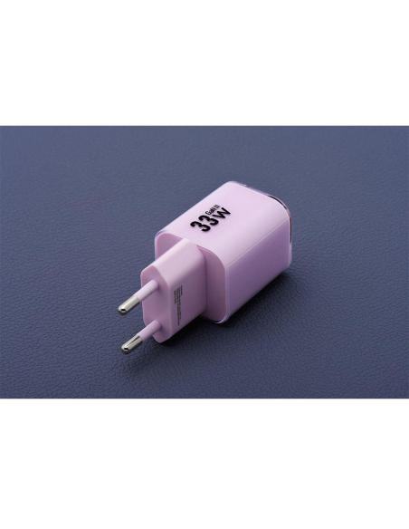 ŁADOWARKA SIECIOWA Forcell F-Energy GaN III VT-41 33 W 1x USB-C 1x USB-A PD 3.0 QC 4.0 FIOLETOWA